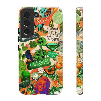 Green and Orange Collage Tough Phone Case