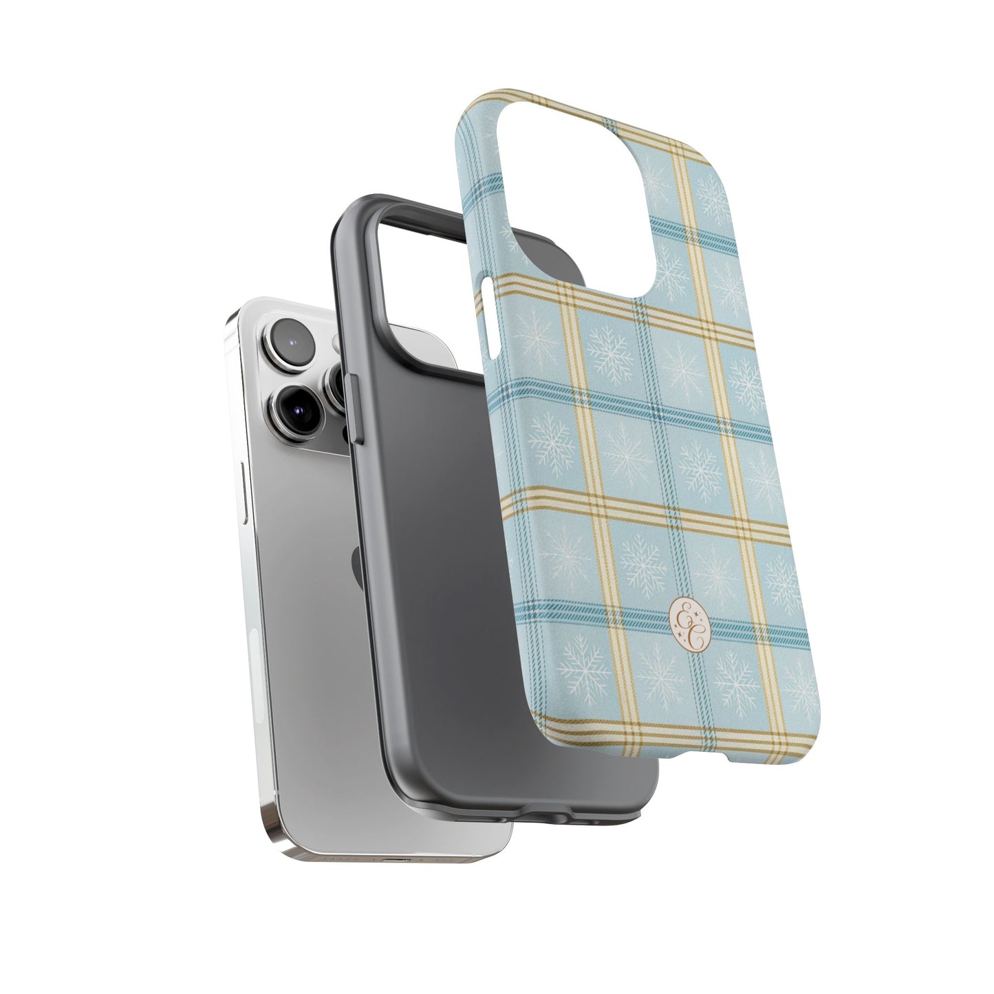 Blue Winter Plaid Tough Phone Case