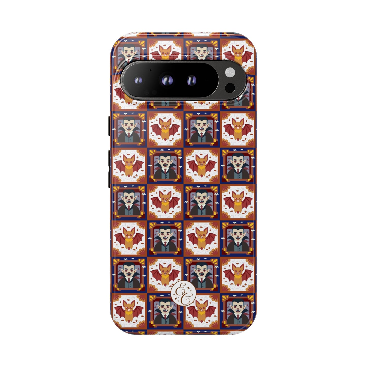 Dracula & Bat Pattern Tough Phone Case