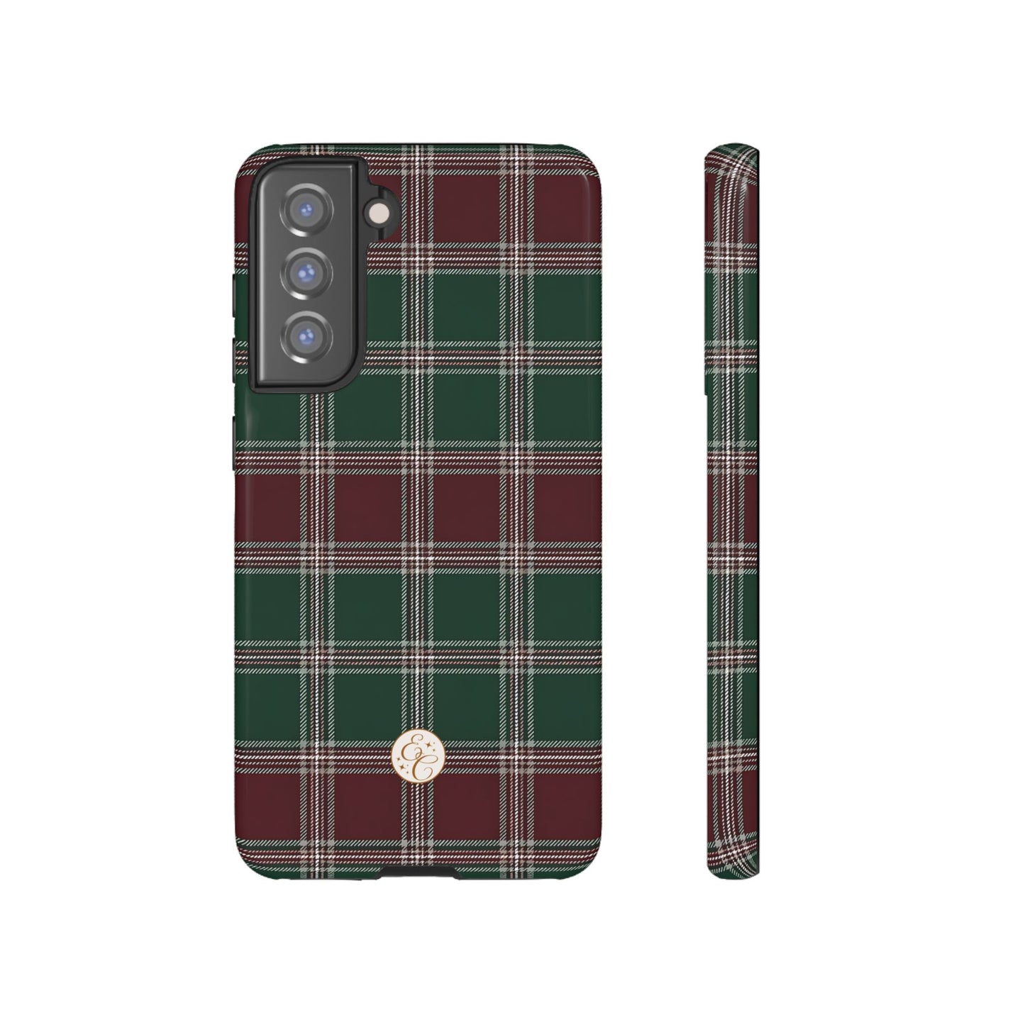 Green & Burgundy Plaid Tough Phone Case