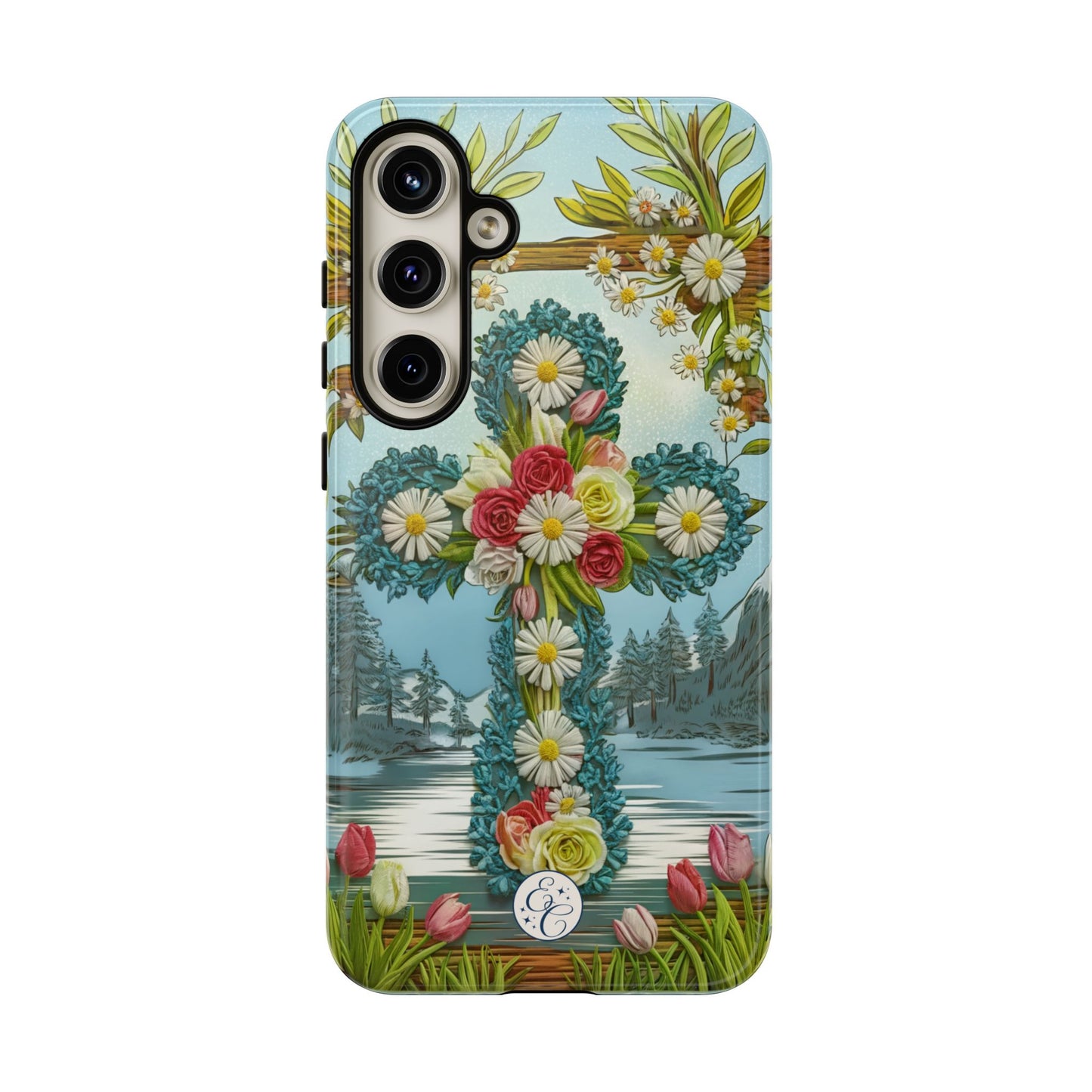 Floral Cross Tough Phone Case