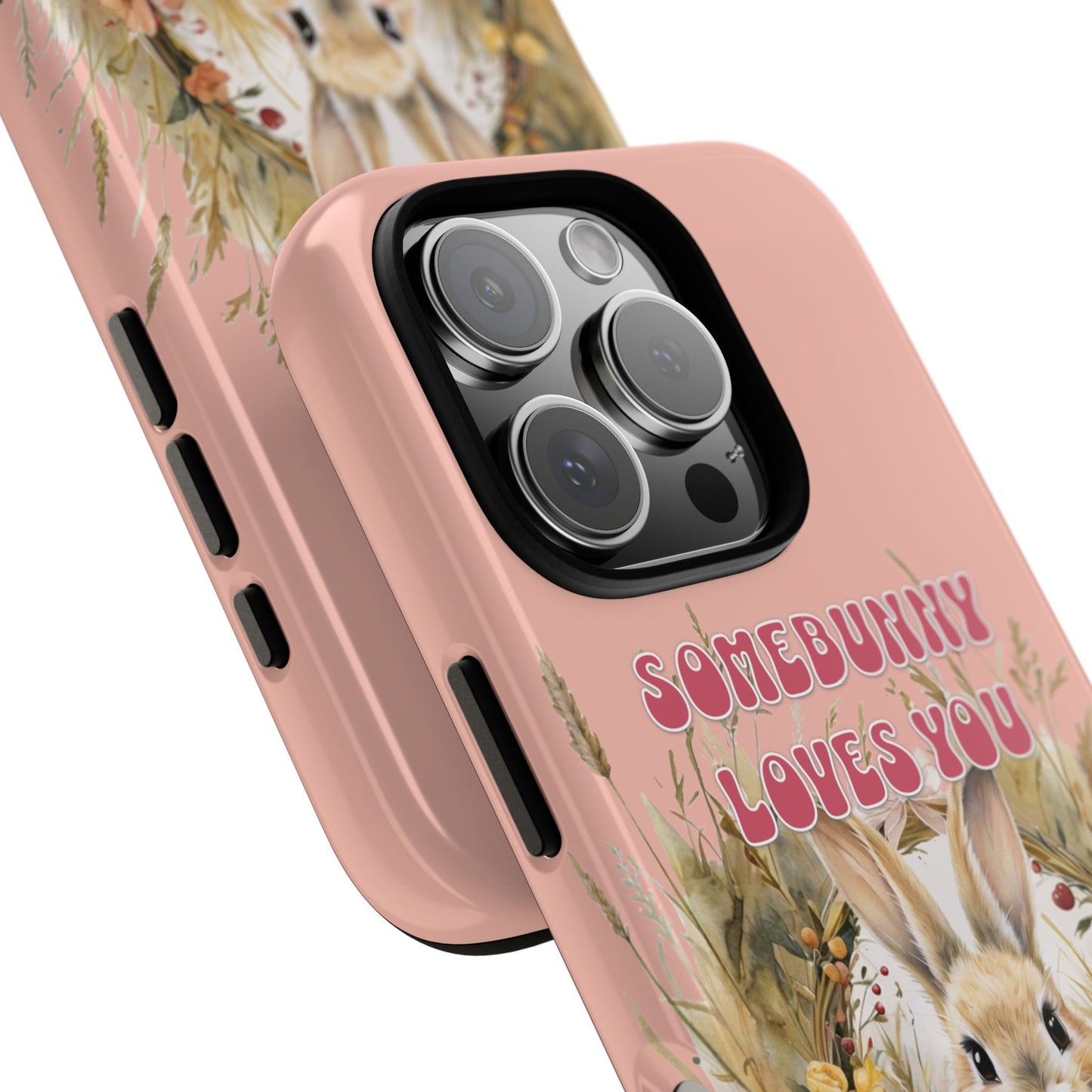 Somebunny Loves You Tough Phone Case - Peach