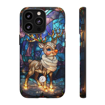 Cute Reindeer Stained Glass Tough Phone Case