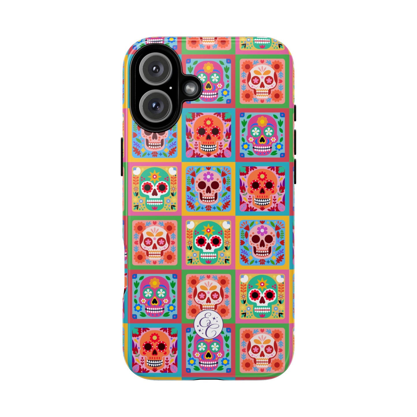 Colorful Sugar Skull Pattern Tough Phone Case