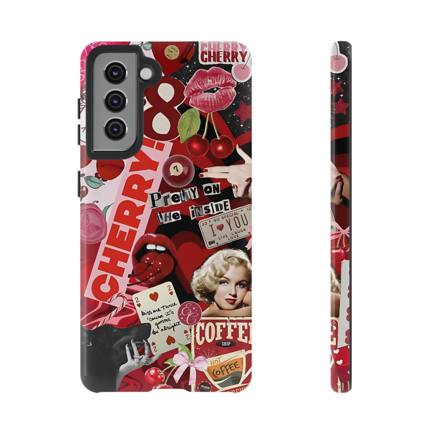 Cherry Theme Retro Collage Tough Phone Case