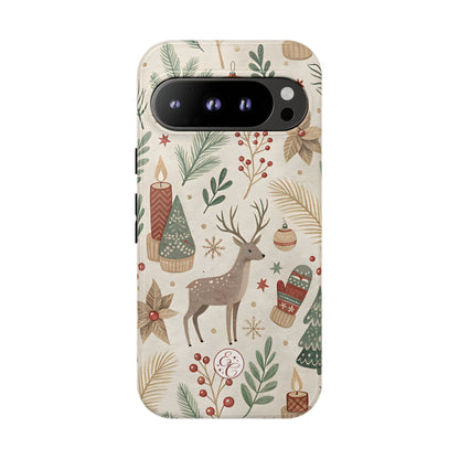 Rustic Christmas Reindeer Tough Phone Case