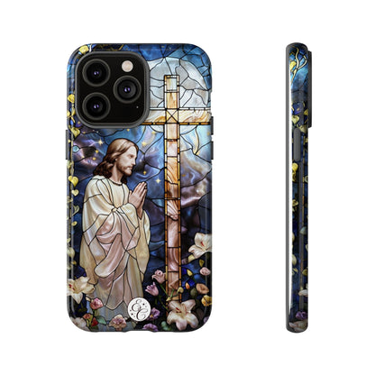 Jesus Praying Stained Glass Tough Phone Case