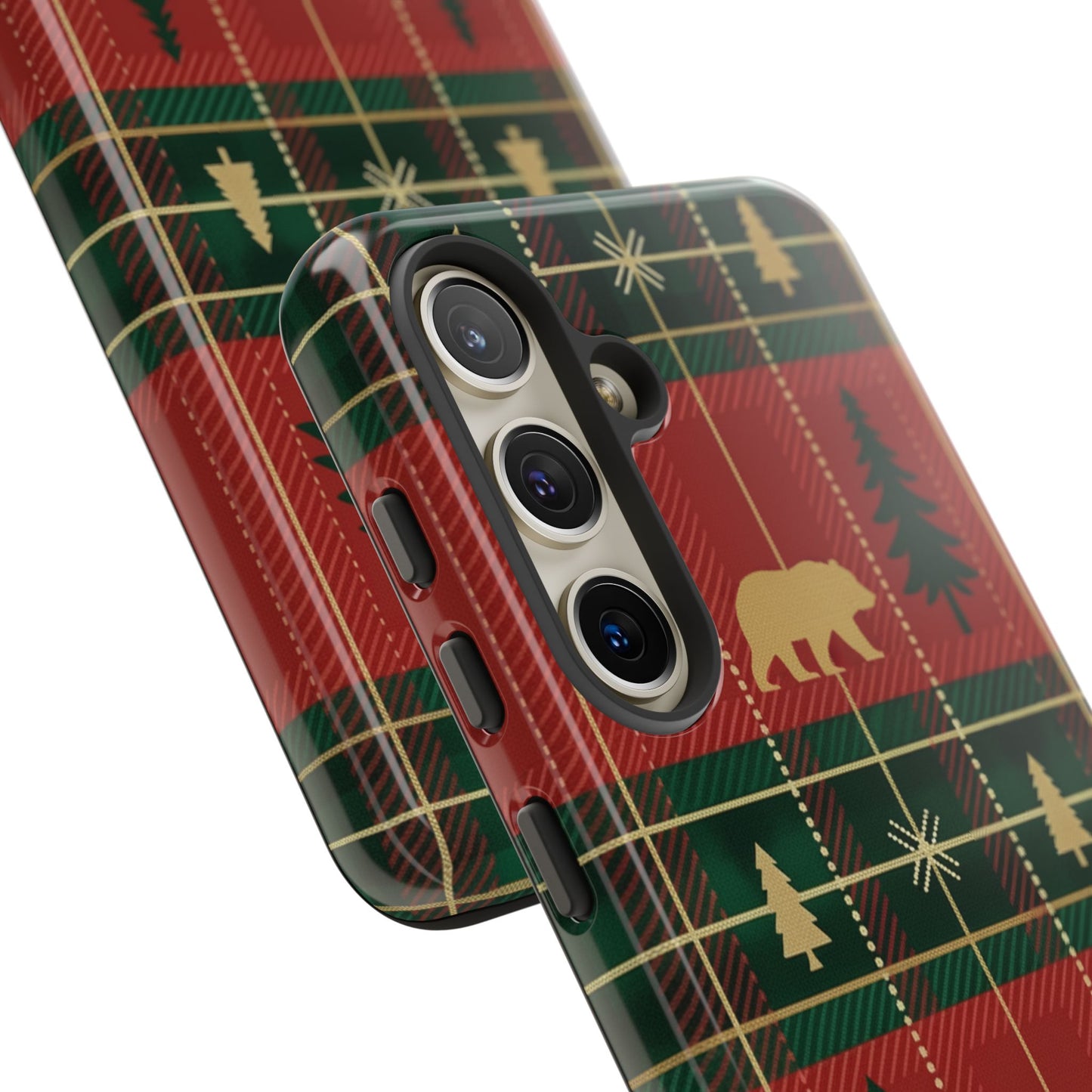 Christmas Bear Plaid Tough Phone Case