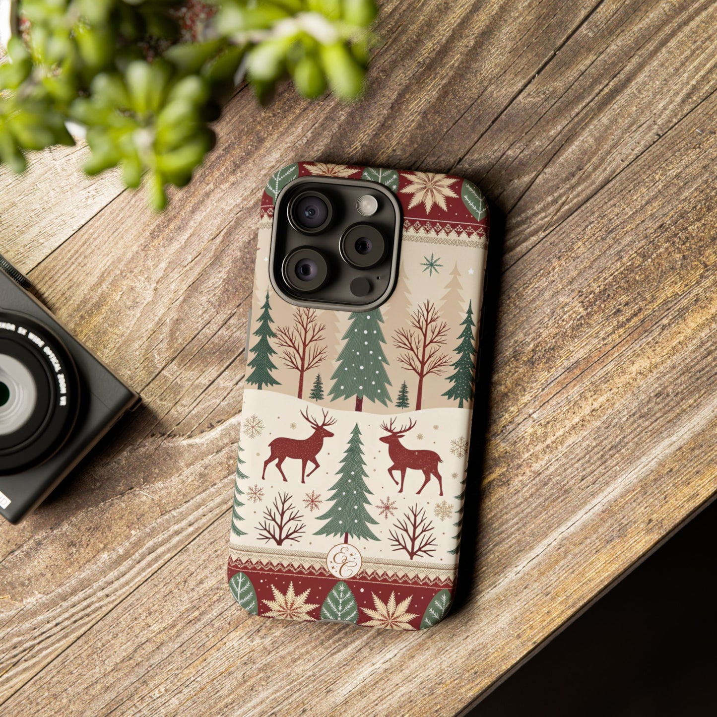 Vintage Christmas Reindeer Tough Phone Case