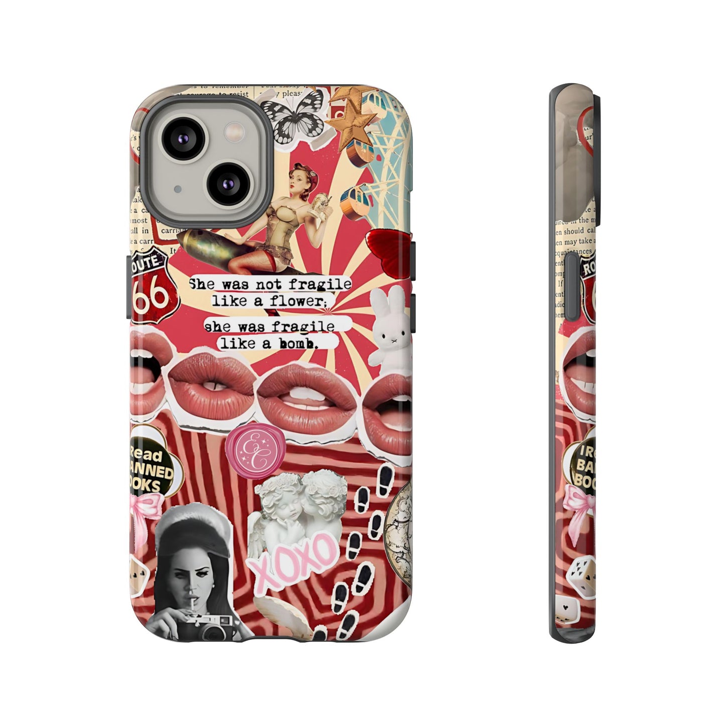 Retro Feminist Collage Tough Phone Case