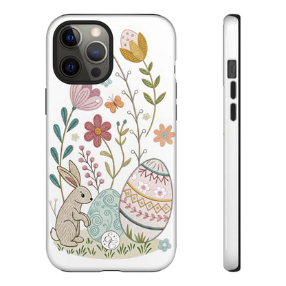 Bunny & Easter Egg Floral Tough Phone Case