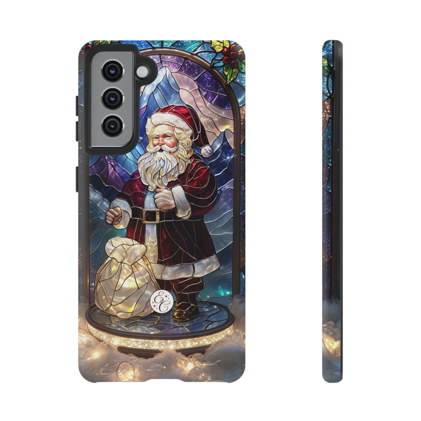 Santa Claus Stained Glass Tough Phone Case