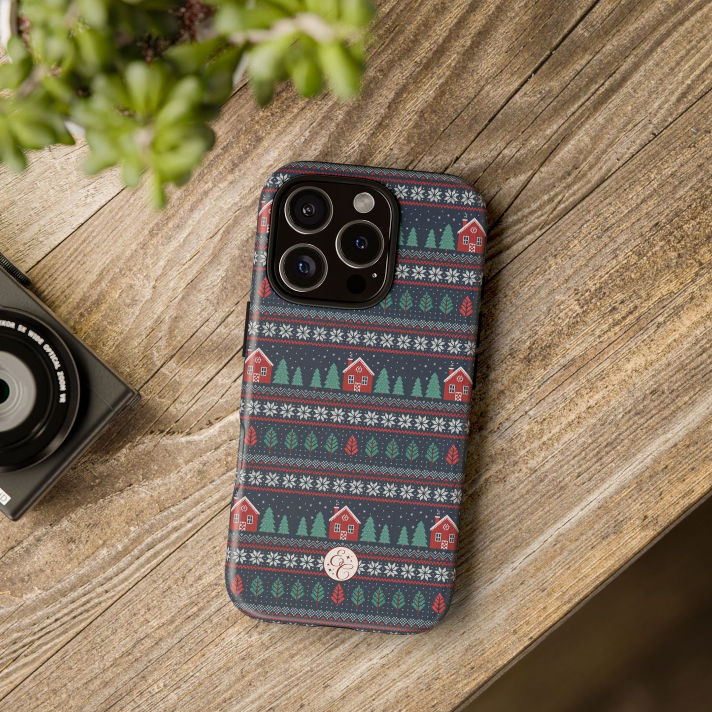 Winter Cottage Pattern Tough Phone Case