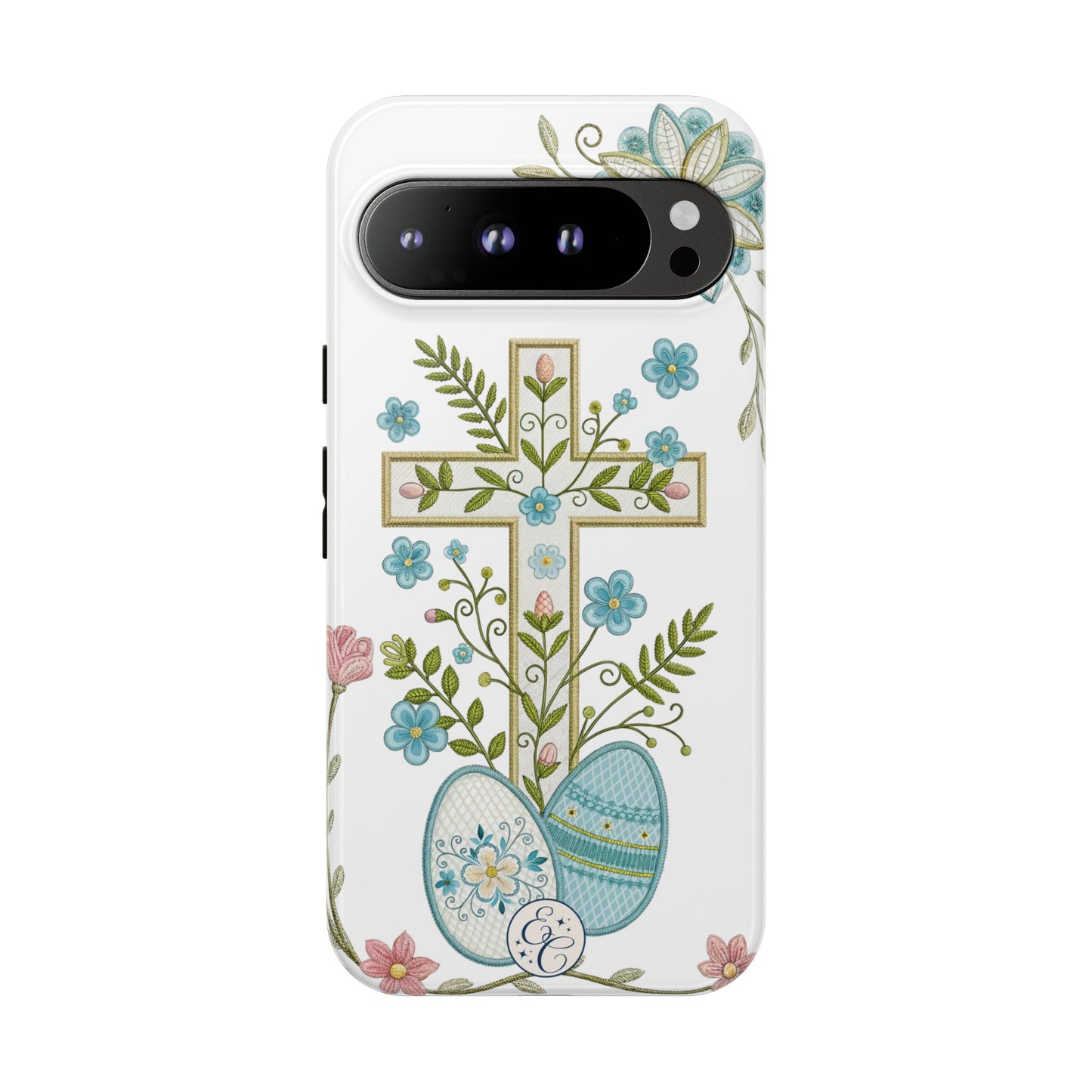 Vintage Easter Floral Cross Tough Phone Case