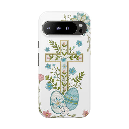 Vintage Easter Floral Cross Tough Phone Case