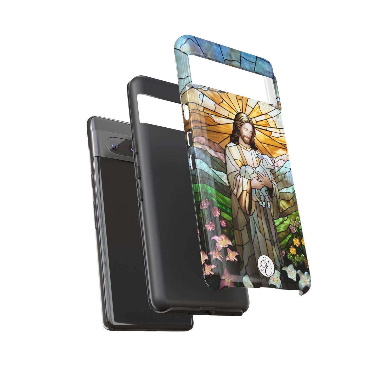 Jesus Holding a Lamb Stained Glass Tough Phone Case