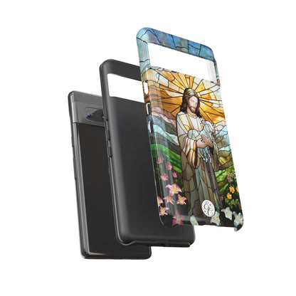 Jesus Holding a Lamb Stained Glass Tough Phone Case