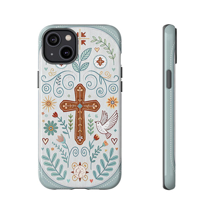 Christian Cross Floral Tough Phone Case