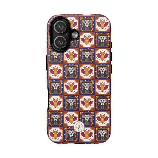 Dracula & Bat Pattern Halloween Phone Case