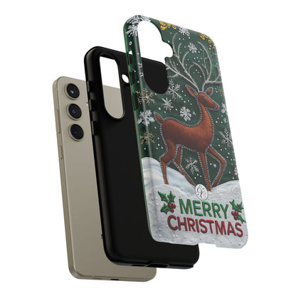 Merry Christmas Reindeer Tough Phone Case