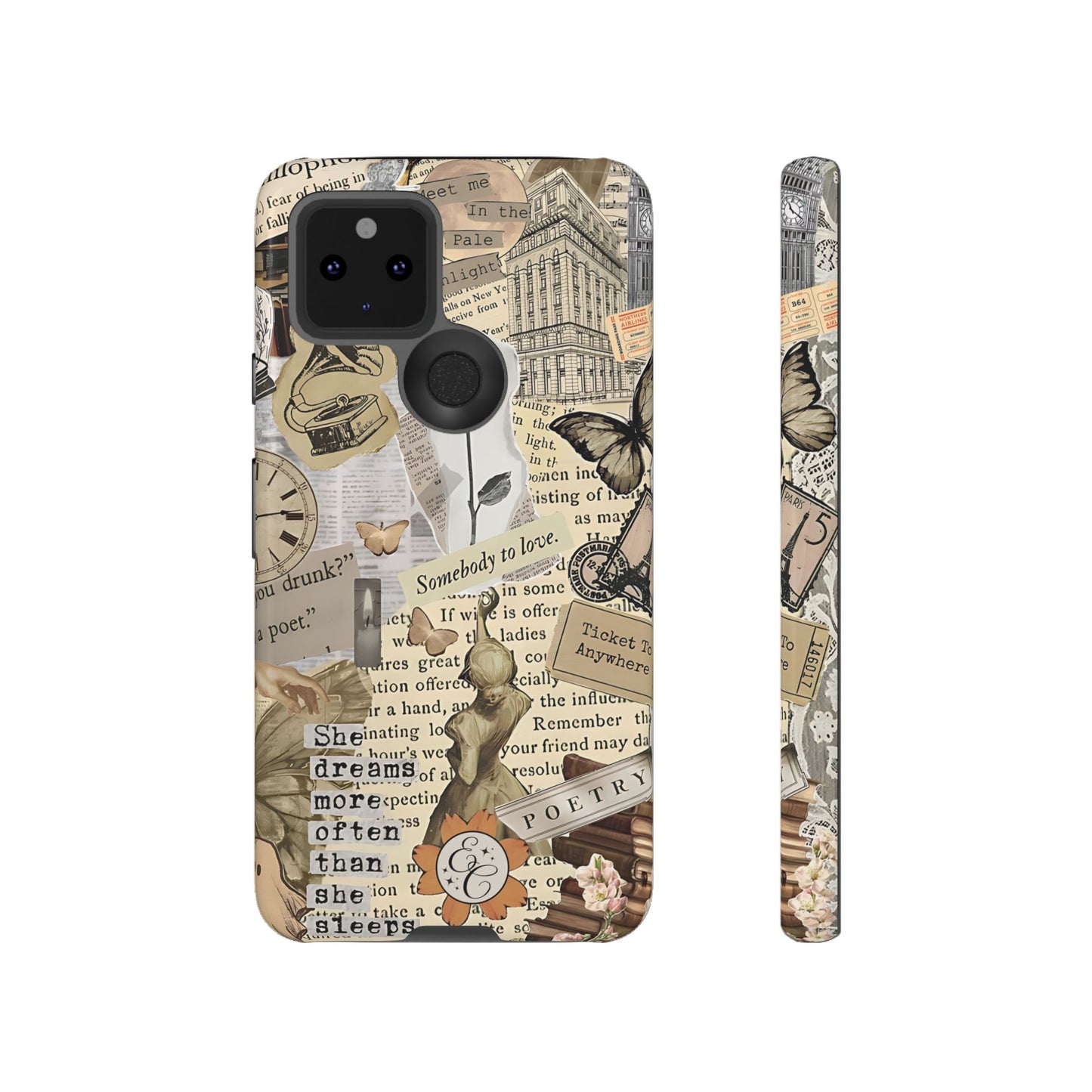 Library Romance Collage Tough Phone Cases