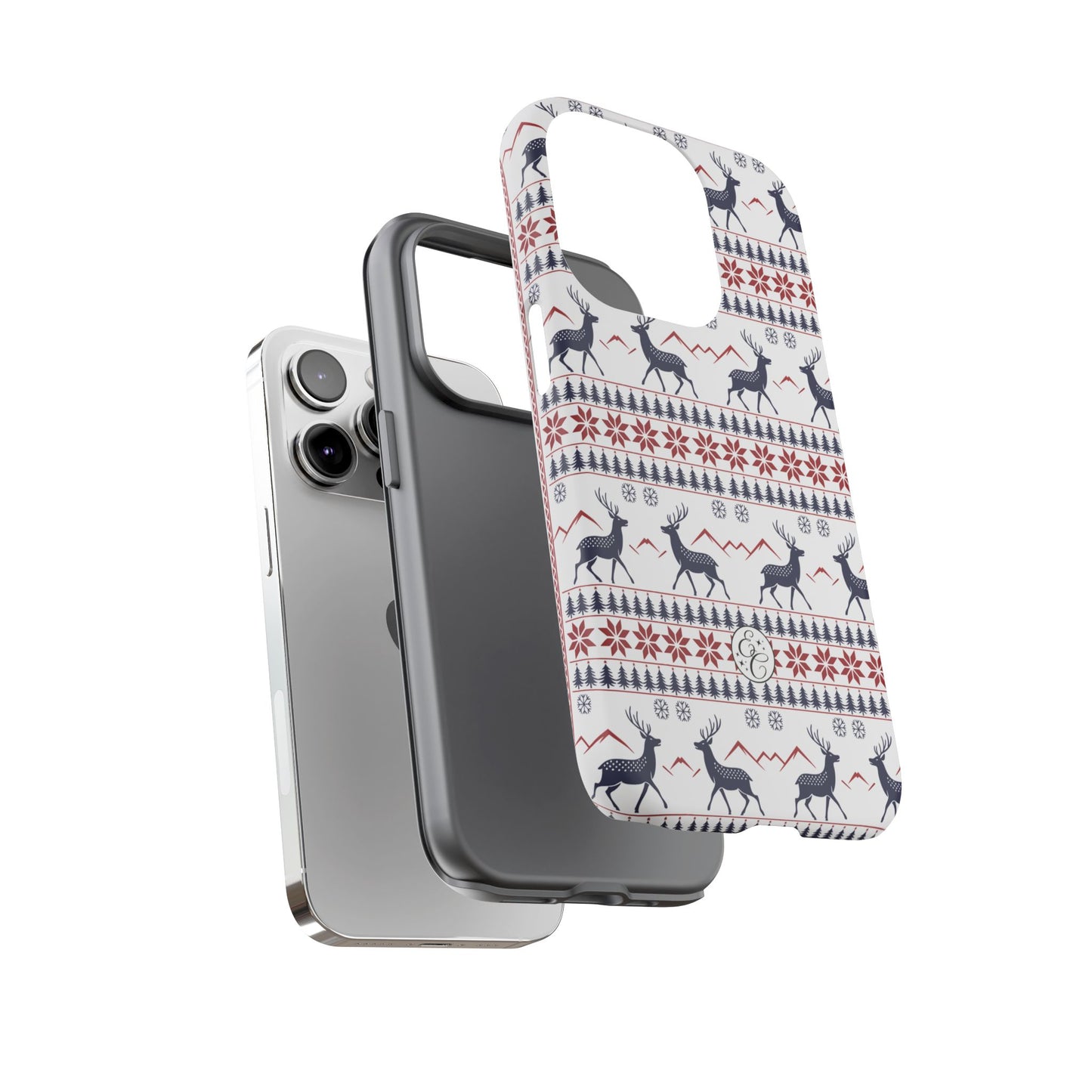 Christmas Reindeer Pattern Tough Phone Case