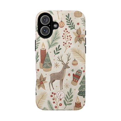 Rustic Christmas Reindeer Tough Phone Case