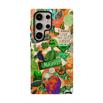 Green and Orange Collage Tough Phone Case