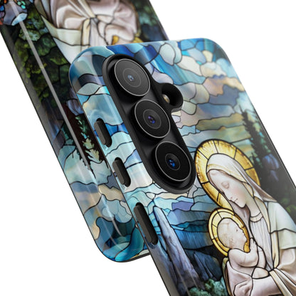 Virgin Mary with Baby Jesus Stained Glass Tough Phone Case