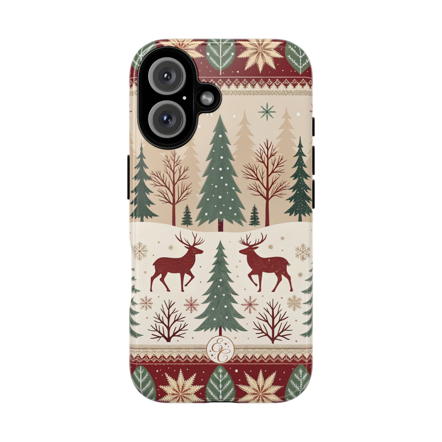 Vintage Christmas Reindeer Tough Phone Case
