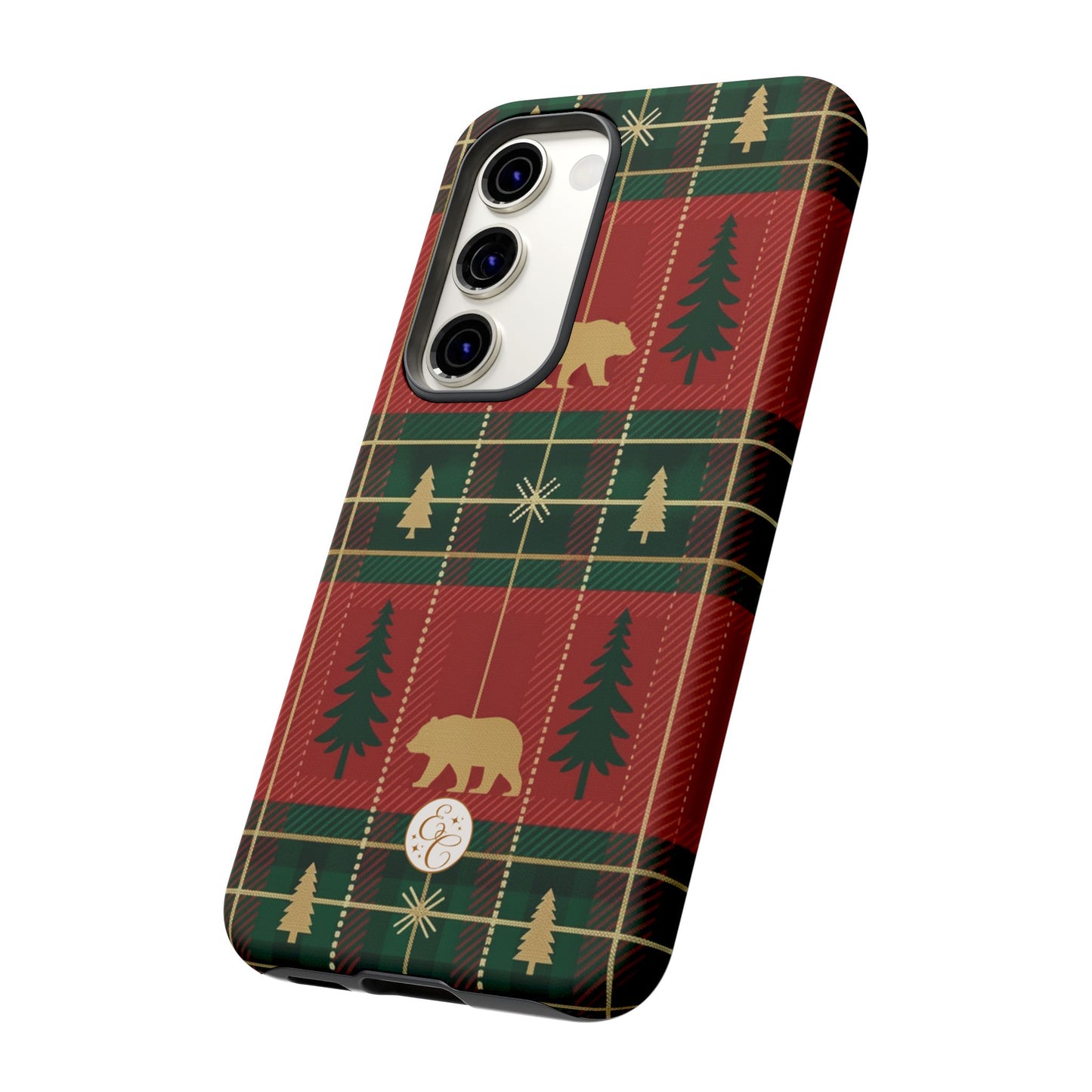 Christmas Bear Plaid Tough Phone Case
