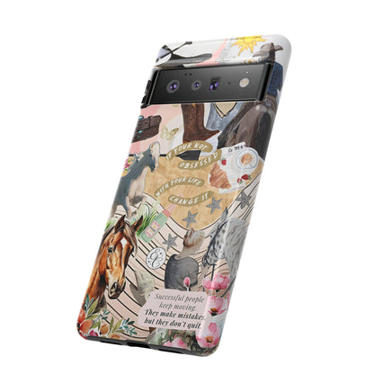 Equestrian Cowgirl Collage Tough Phone Case