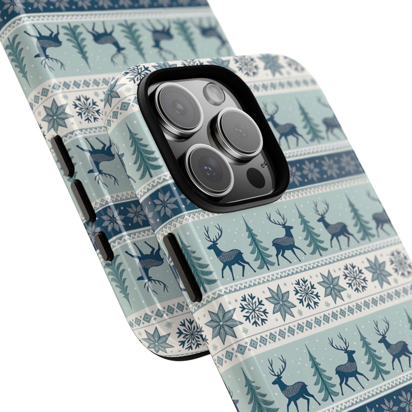 Blue Winter Reindeer Tough Phone Case