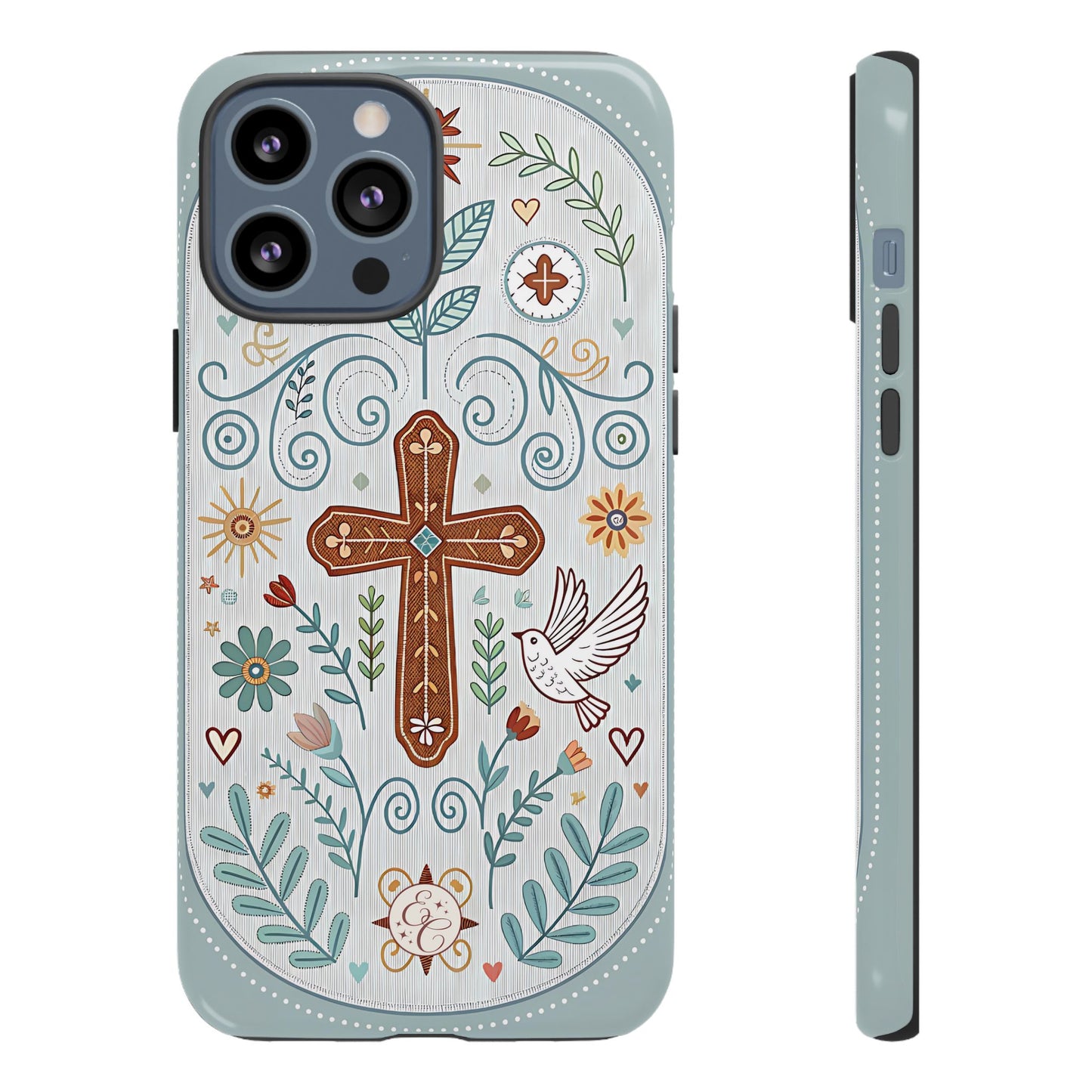 Christian Cross Floral Tough Phone Case