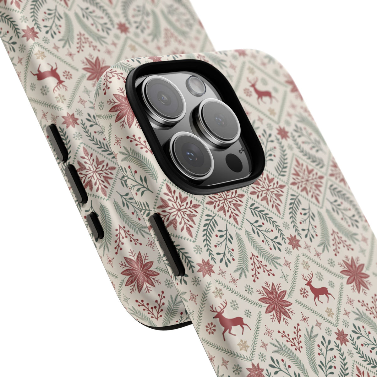Red Reindeer Christmas Pattern Phone Case