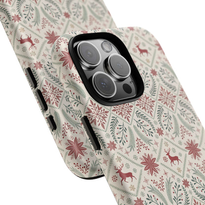 Red Reindeer Christmas Pattern Phone Case