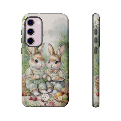 Vintage Bunny Picnic Tough Phone Case