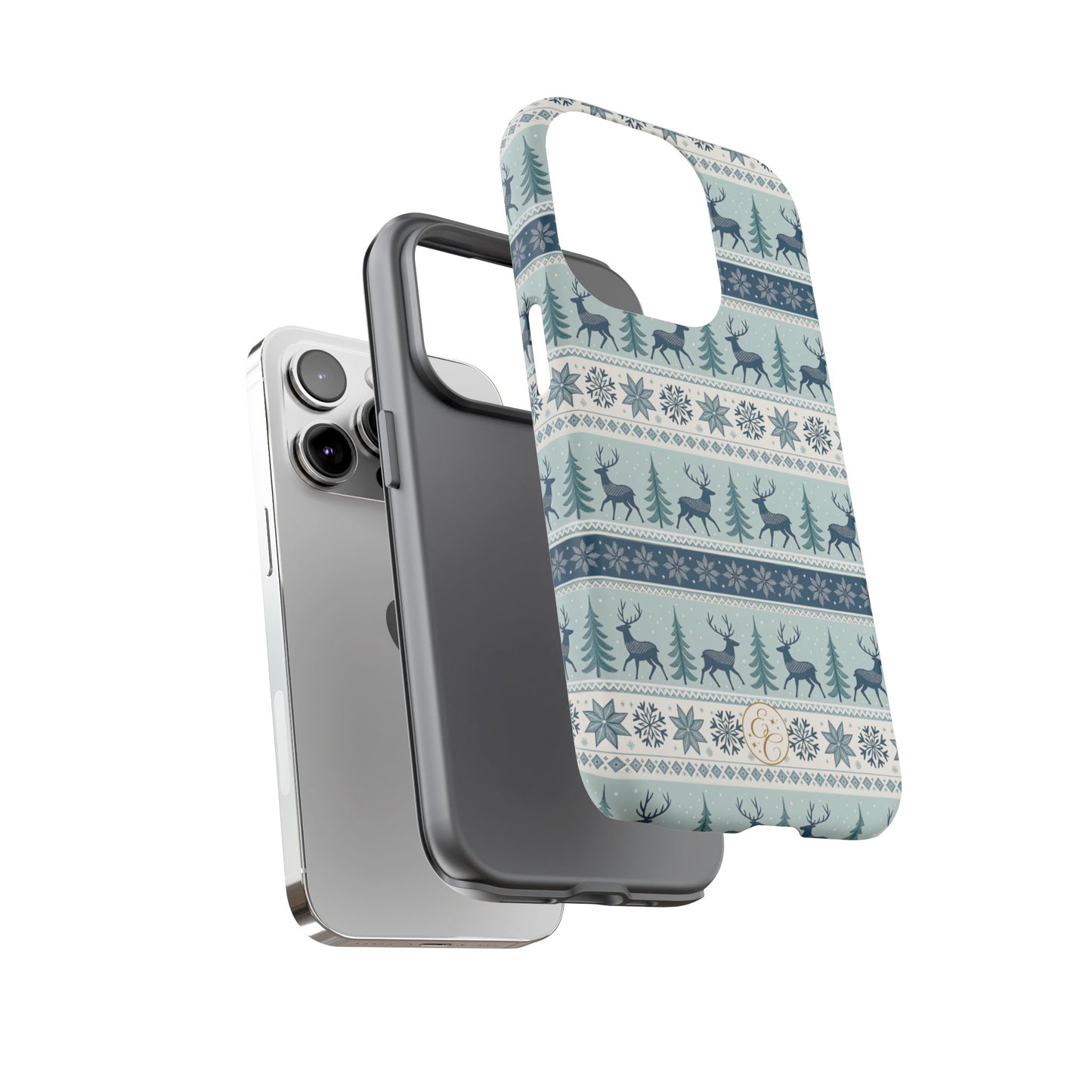 Blue Winter Reindeer Tough Phone Case