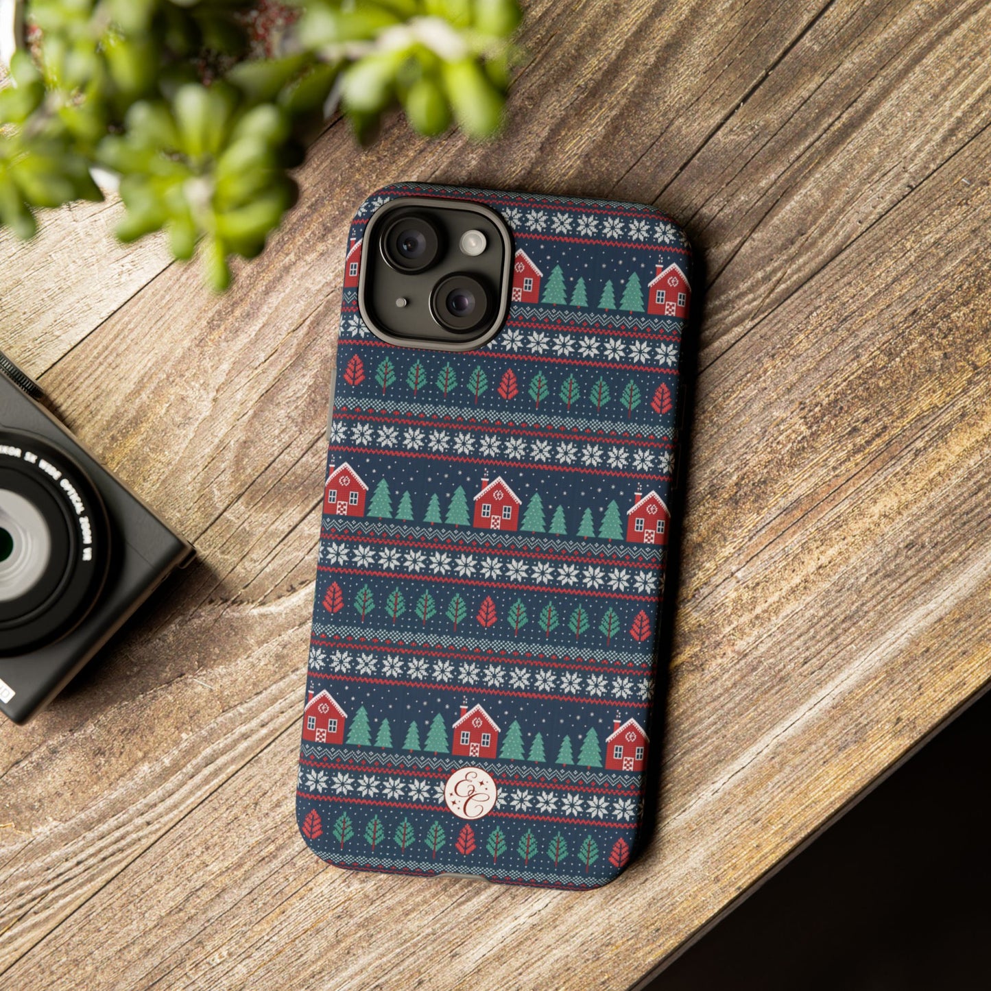 Winter Cottage Pattern Tough Phone Case