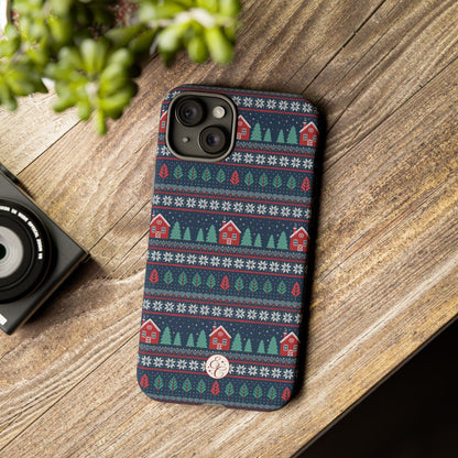 Winter Cottage Pattern Tough Phone Case