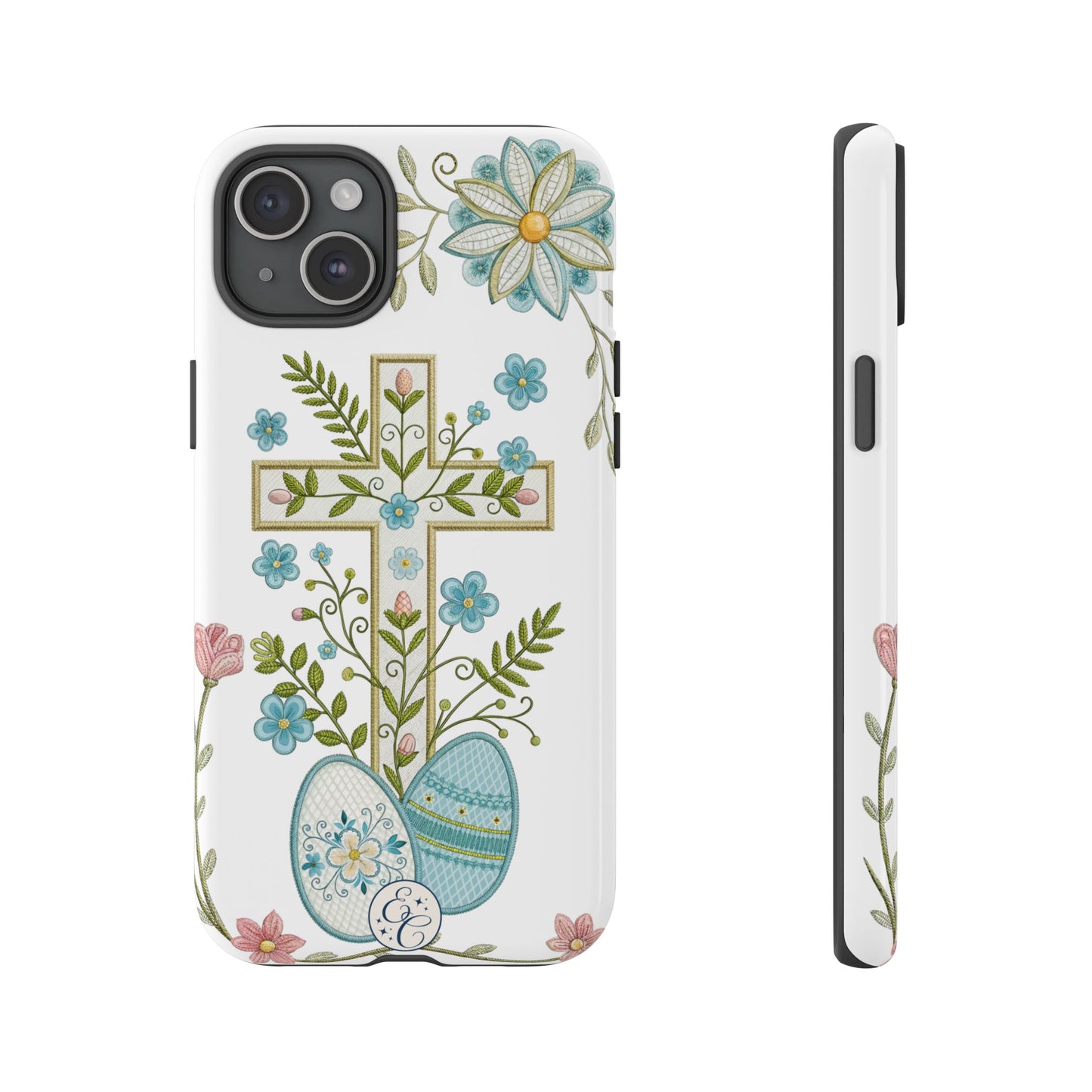 Vintage Easter Floral Cross Tough Phone Case
