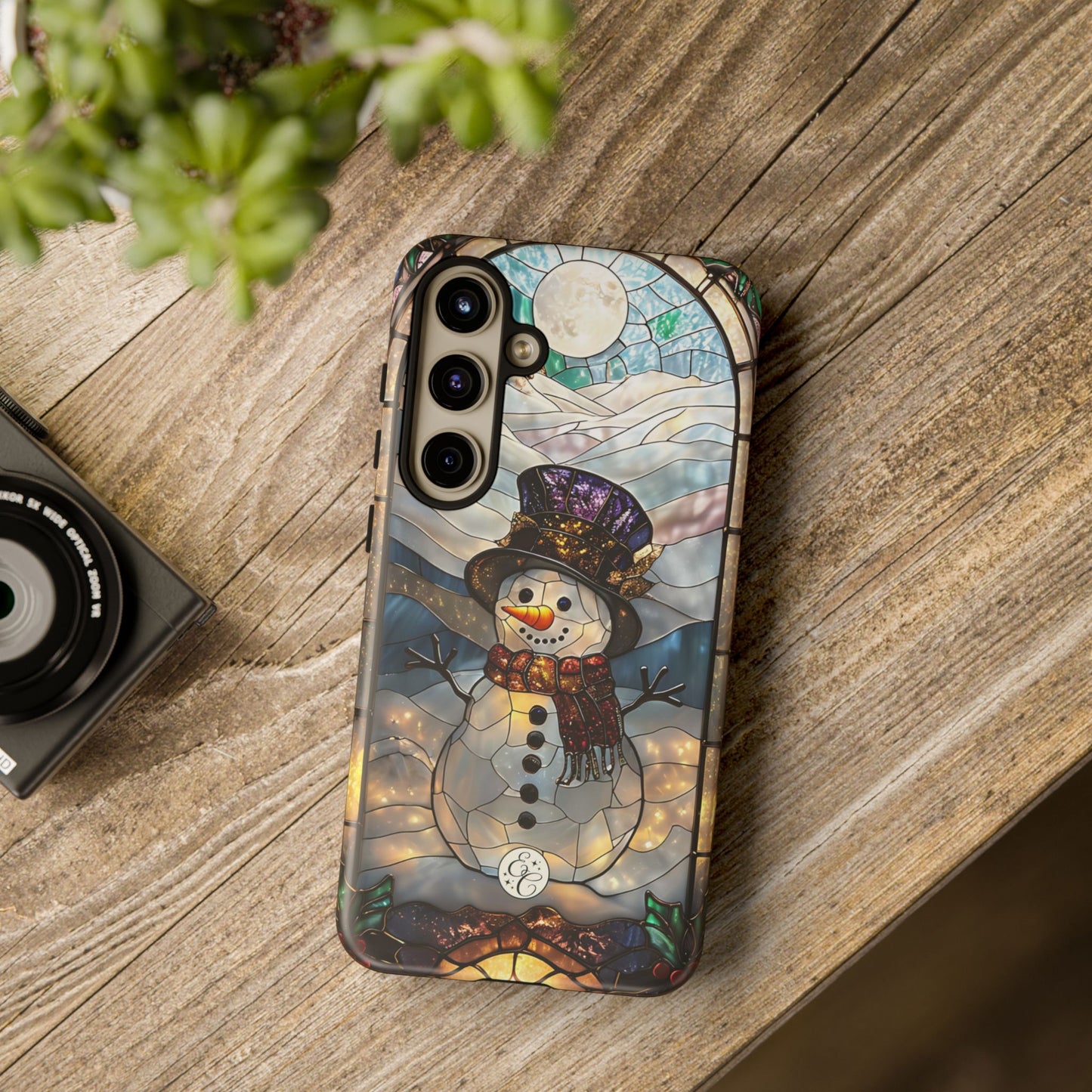 Snowman Stained Glass Tough Phone Case