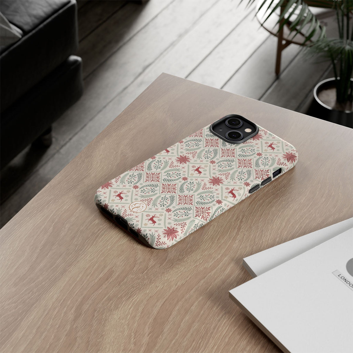 Red Reindeer Christmas Pattern Phone Case