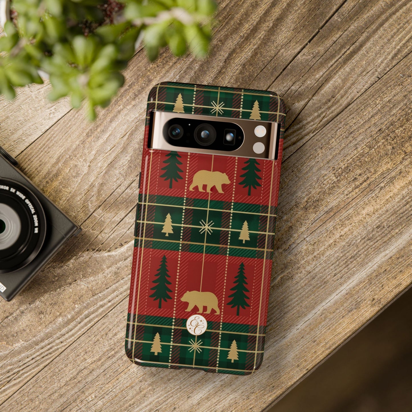 Christmas Bear Plaid Tough Phone Case