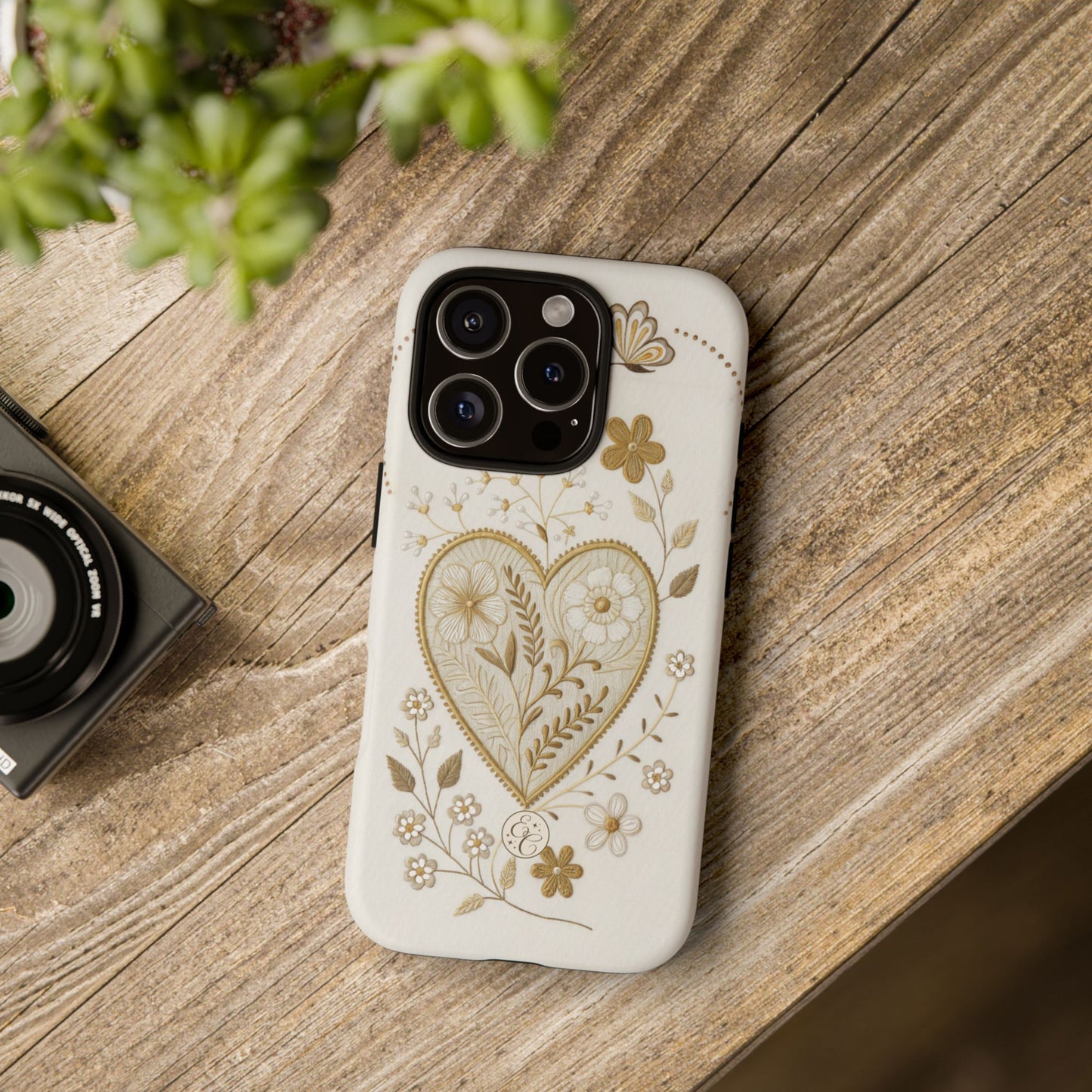 Floral Heart Design Tough Phone Case
