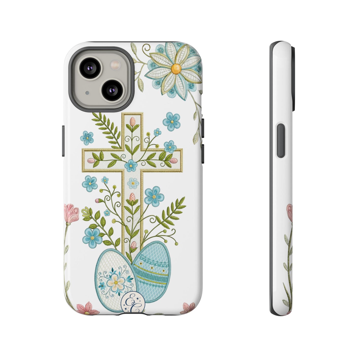 Vintage Easter Floral Cross Tough Phone Case