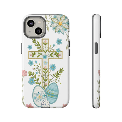 Vintage Easter Floral Cross Tough Phone Case