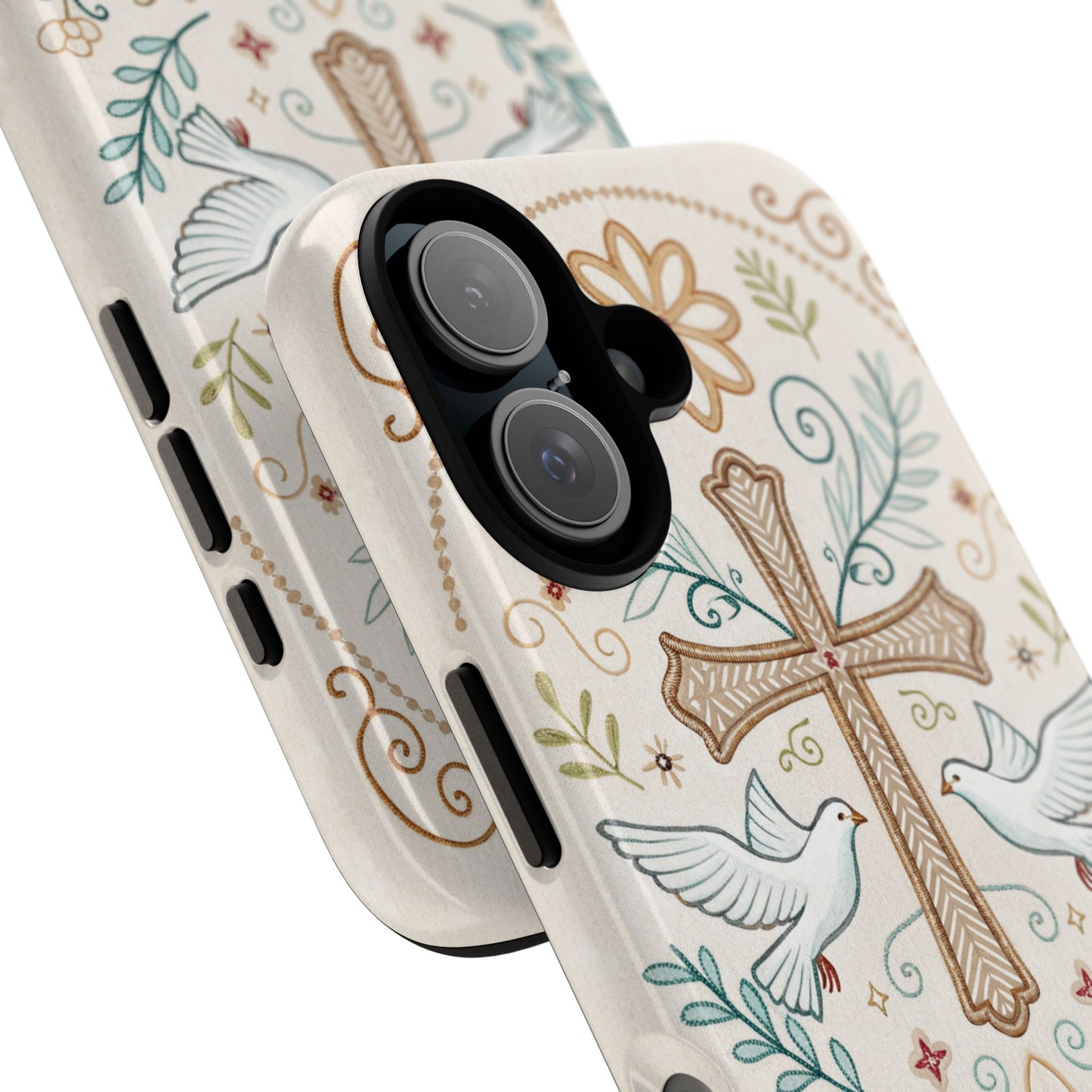 Christian Cross and Doves Tough Phone Case