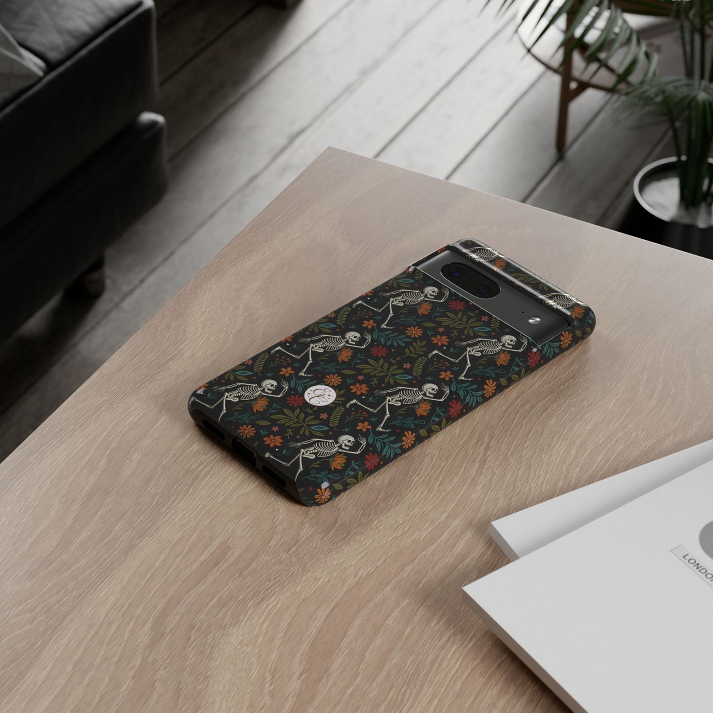 Halloween Boho Skeleton Pattern Tough Phone Case