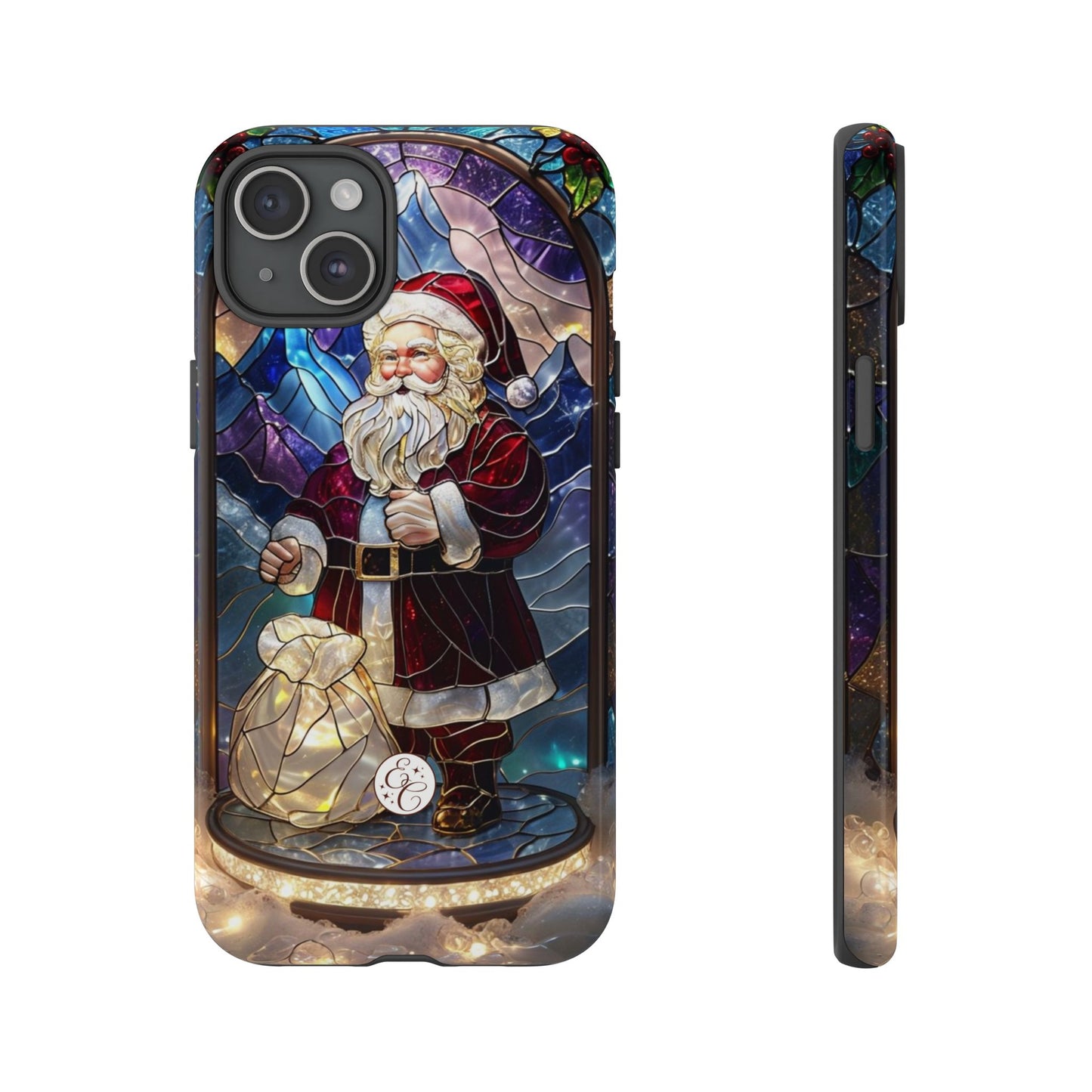 Santa Claus Stained Glass Tough Phone Case